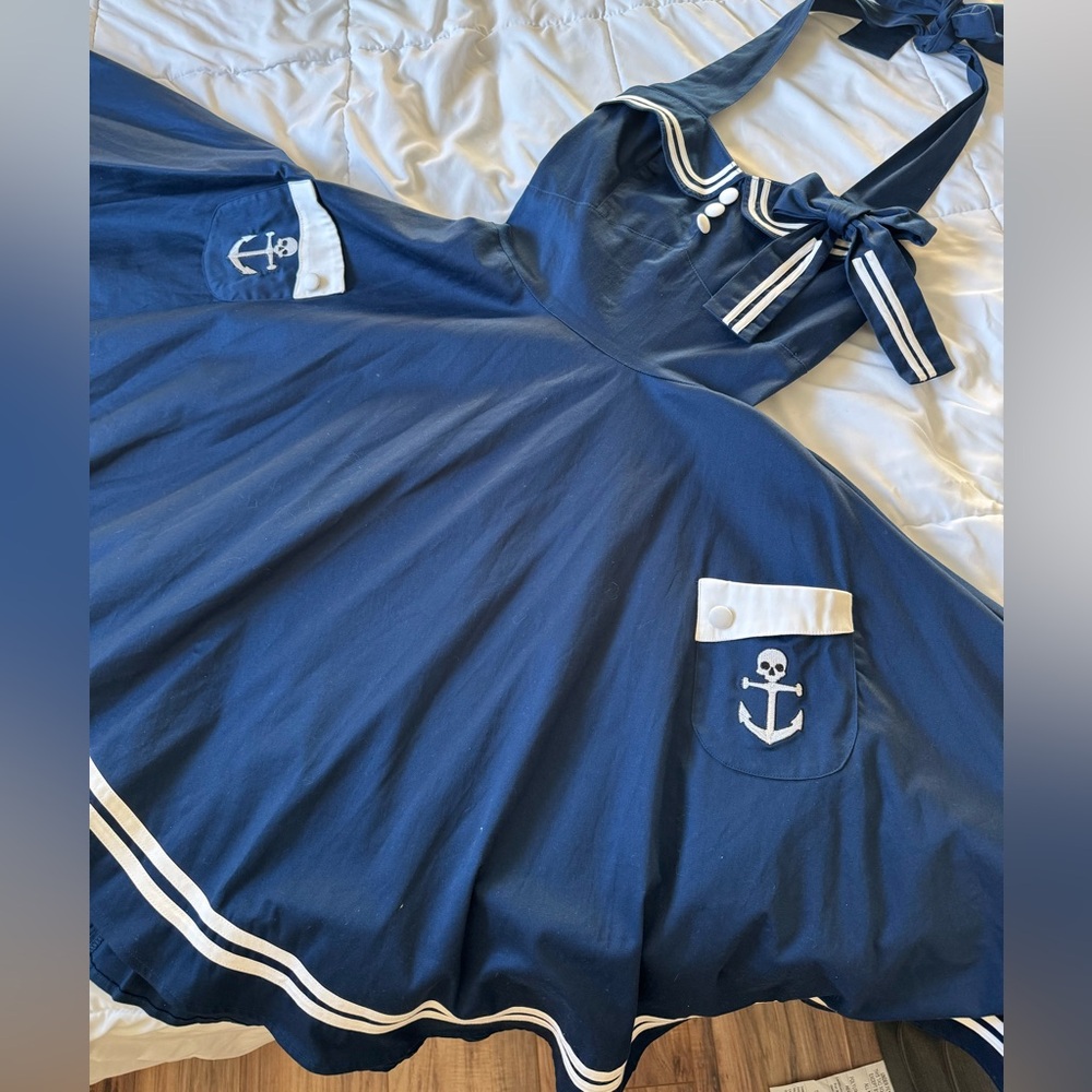 Hell Bunny Vixen Navy Dress